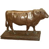 Handsome Copper Sculpture of a Bull