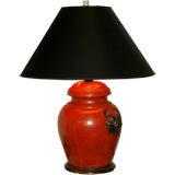 Antique Burnt Orange Ginger Jar Style Lamp