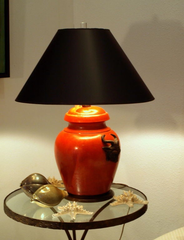 Burnt Orange Ginger Jar Style Lamp at 1stDibs orange ginger jar lamp