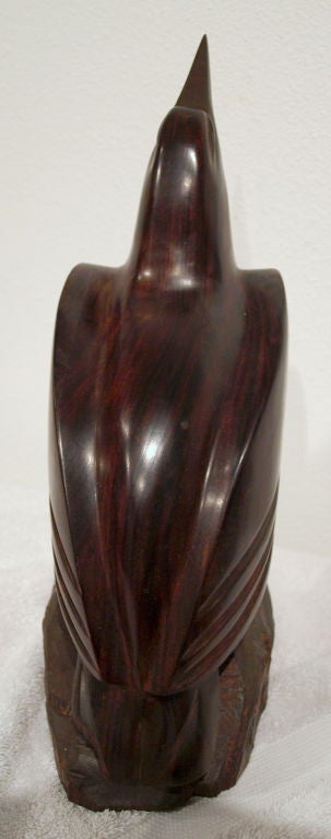 Hand Carved Ironwood Bird In Excellent Condition In Cathedral City, CA