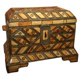 Large Handsome Indian  Bone and Brass Table Box