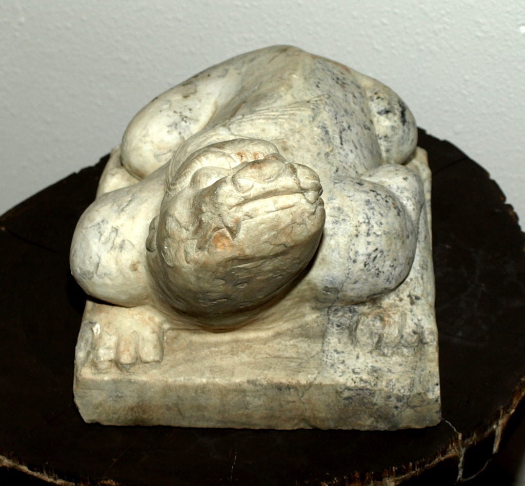 Rare Carved Marble Chinese Water Dragon
