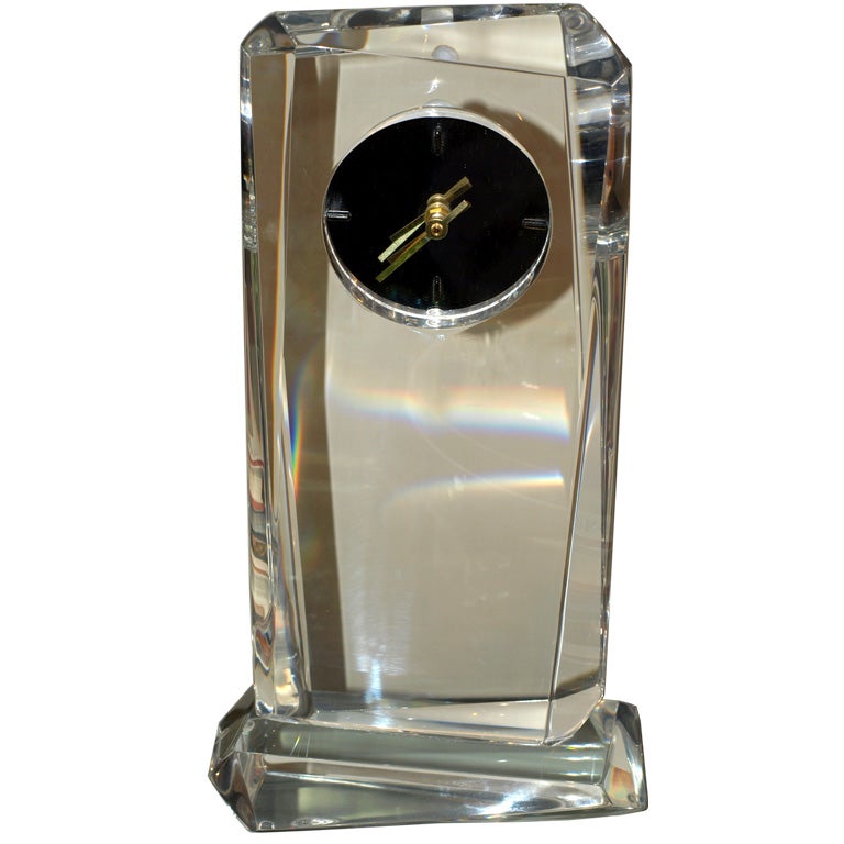 Modern Lucite Mantle Clock For Sale