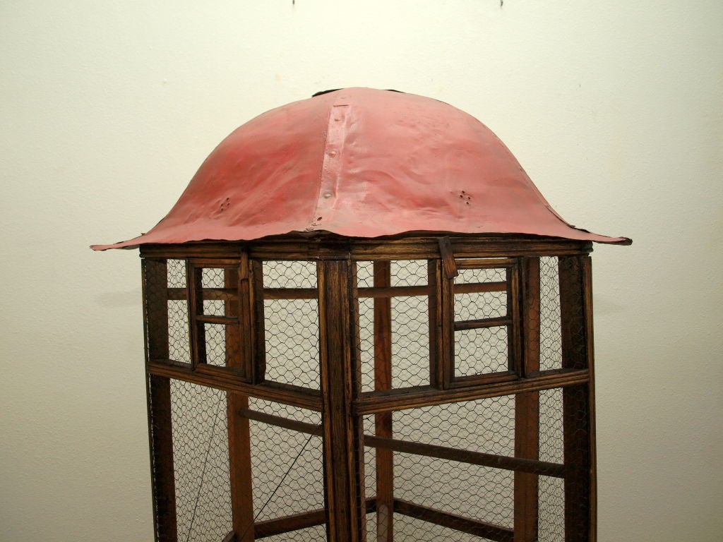 American Vintage Wood and Metal Bird Cage