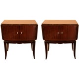 Pair of French Art Deco Rosewood Night Stands