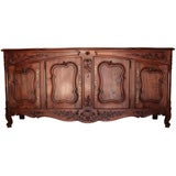 French Solid Walnut Louis XV Style Grand Buffet