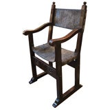 French Renaissance Solid Walnut Armchair