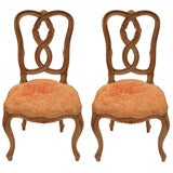 Pair of Italian Antique Hand Carved Chairs