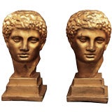 Pair of Italian Vintage Gold Leaf Busts 10