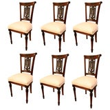 Set of Six French Directoire Style Dining Chairs