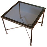 French Vintage Brass and Glass Coffee Table