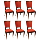 Set of Six French Art Deco Period Dining Chairs