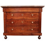 French Empire Period Solid Walnut Chest of Drawers