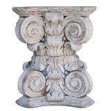 French Antique Hand Carved Oak Pedestal