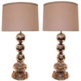 Pair of Italian Murano Mercury Glass Lamps