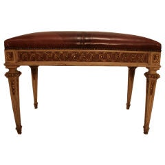 French Neoclassic Hand Painted Bench