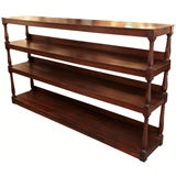 English Antique Solid Walnut Library Shelves