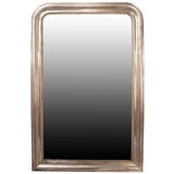 French Louis Philippe Period Silver Leafed Mirror