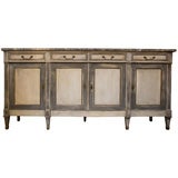 Antique French Louis XVI Style Solid Mahogany Enfilade Buffet