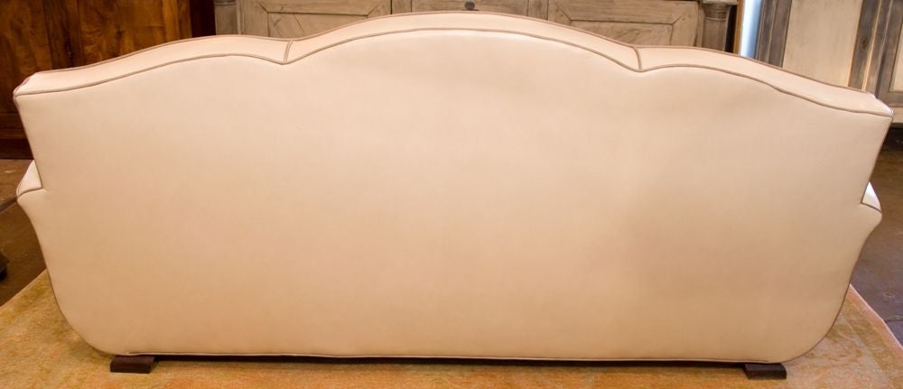 French Art Deco Period Leather Sofa by Dominique 3