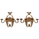 Antique Pair of Spanish Forged Iron Sconces