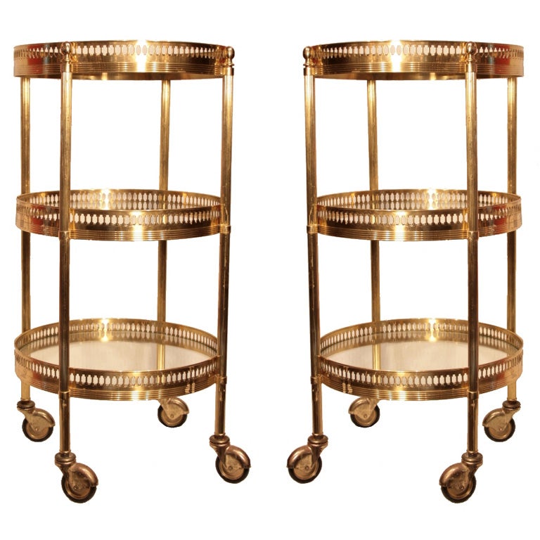 French Vintage Brass Carts