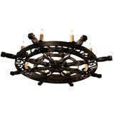 French Antique Forged Iron Chandelier