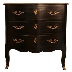 French Louis XV Ebonized Chest of Drawers