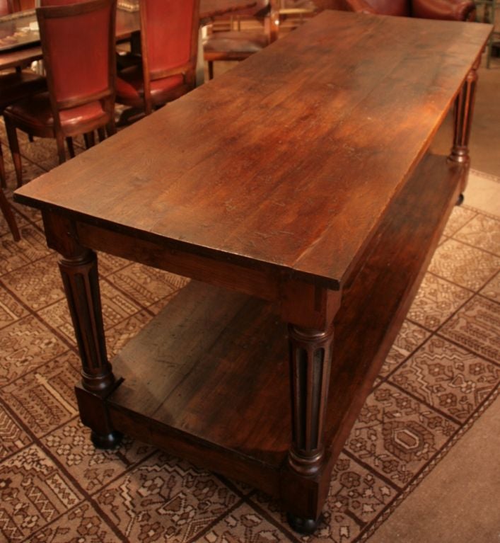 French Louis XVI Solid Oak Library Table
