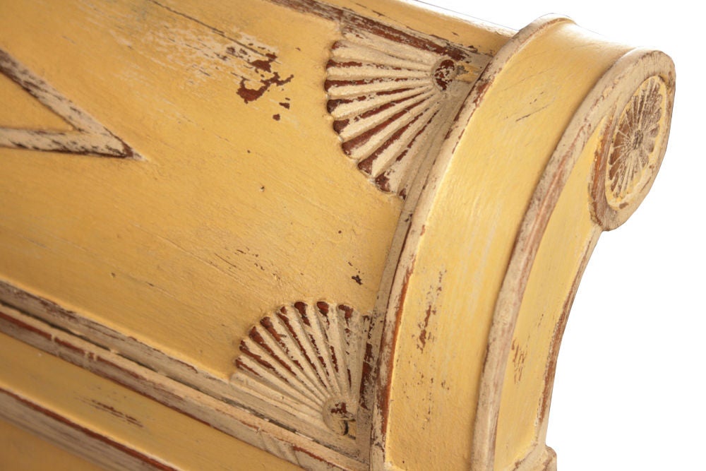 Oak French Directoire Period Hand Painted Bed