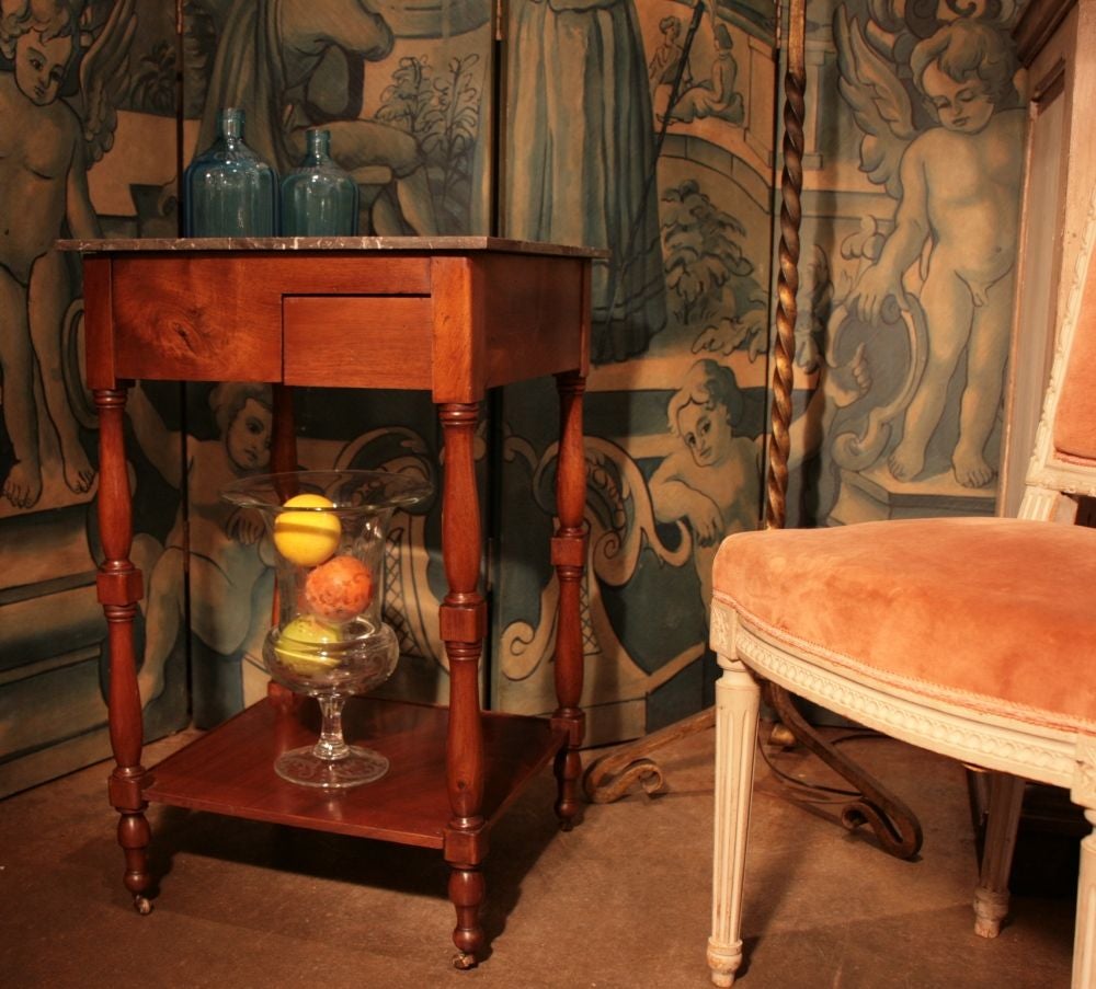 French Restoration Solid Walnut "Rafraichissoir" Table