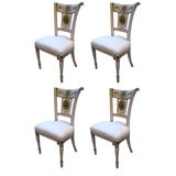 Vintage Set of Four French Directoire Style Dining Chairs