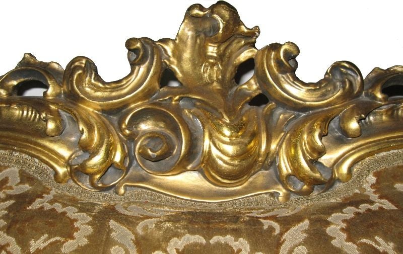 Antique Italian Gold Leafed Baroque Settee