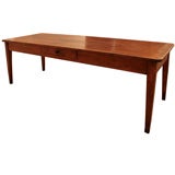 French Antique Solid Chestnut Farm Table