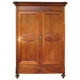 French Antique Empire Walnut Armoire