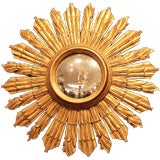 Spanish Vintage Gold Sunburst Mirror