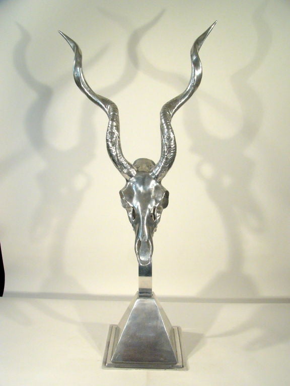 Arthur Court MID CENTURY ALUMINUM 'KUDU' SKULL SCULPTURE