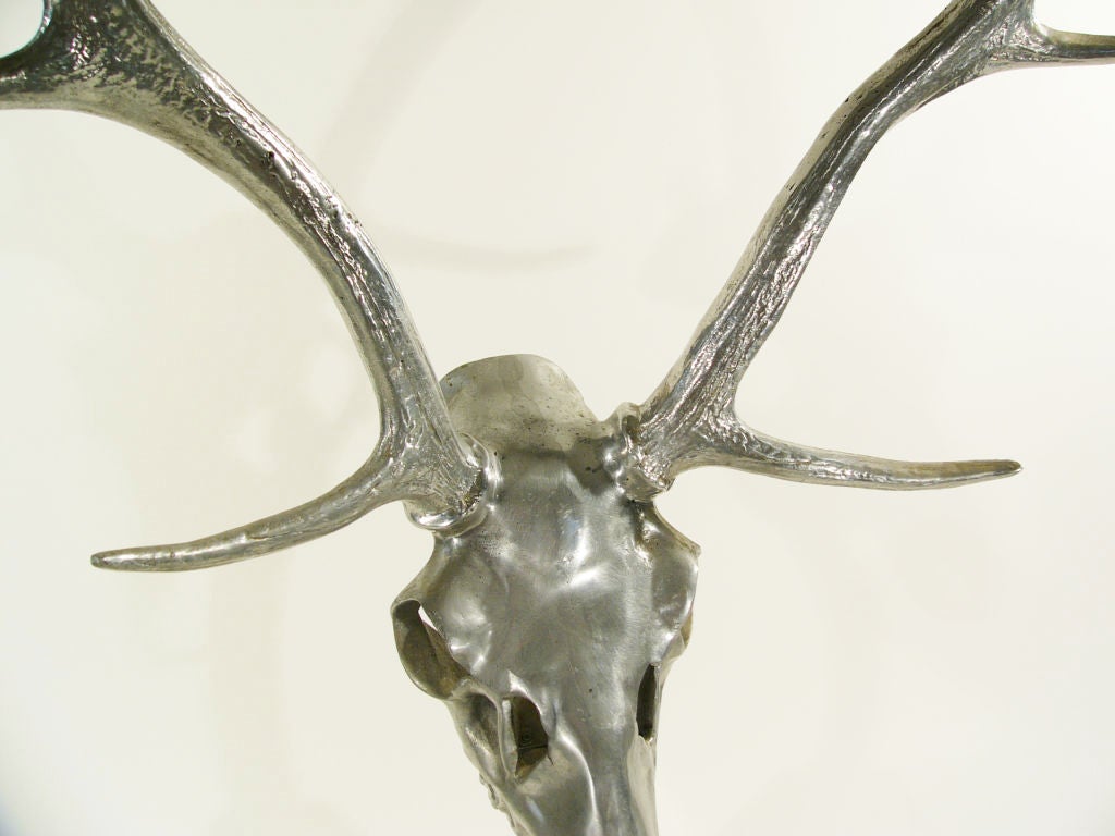 Arthur Court MID CENTURY ALUMINUM 'CHITAL DEER' SKULL SCULPTURE 2