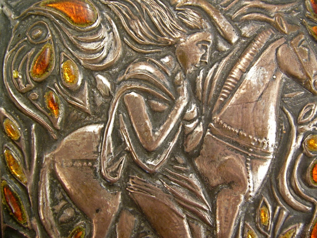 ITALIAN ENAMEL SILVER & COPPER 'HORSE' BOX by Studio Del Campo 2