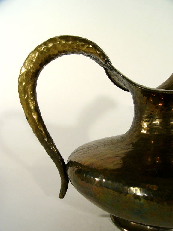 ITALIAN HAMMERED BRASS PITCHER by Egidio Casagrande 1