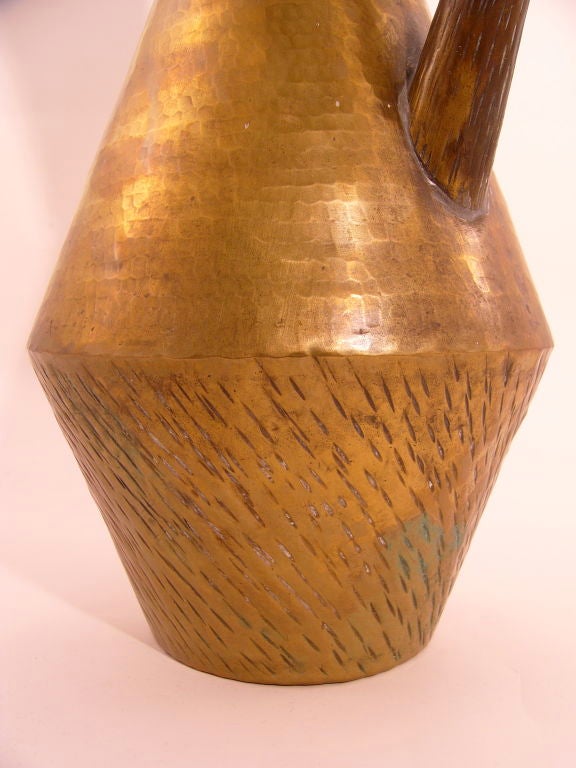 Mid-20th Century ITALIAN HAMMERED BRASS PITCHER by Egidio Casagrande