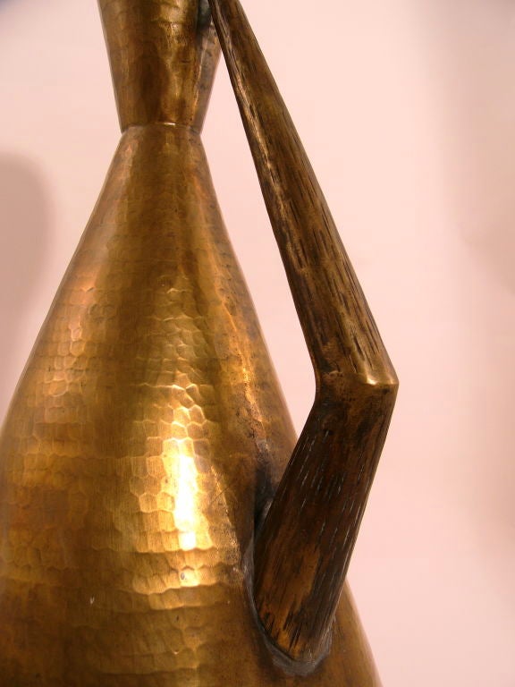 ITALIAN HAMMERED BRASS PITCHER by Egidio Casagrande 1