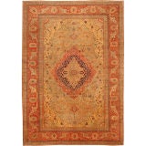 Antique Oriental Persian Kashan Mohtanshem Rug / Carpet