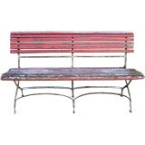 Antique Red Folding Bench