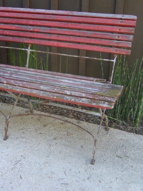 Vintage Red Folding Bench
