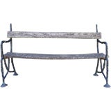 Vintage Iron and Wood Bench 10