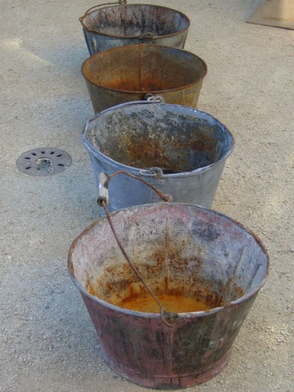 old metal buckets