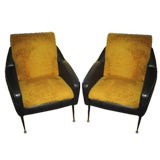 Pair of Vintage Black and Yellow Chairs