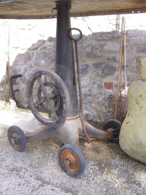 20th Century Oval Riveted Iron Table For Sale