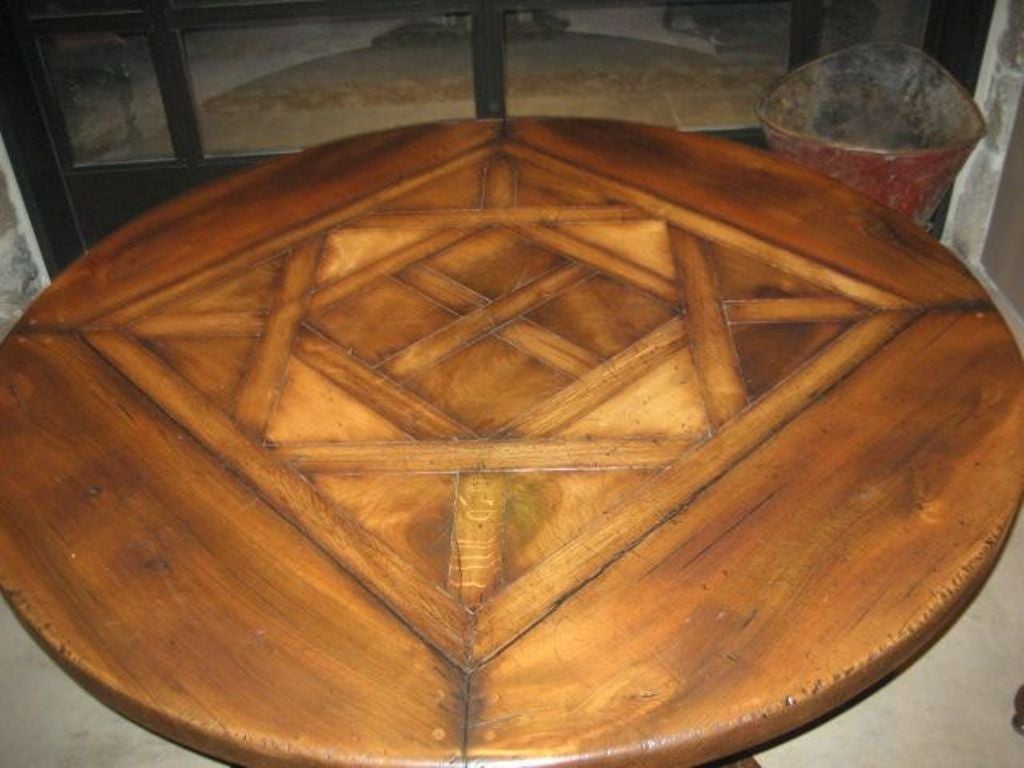 Spanish Round Marquetry Table For Sale